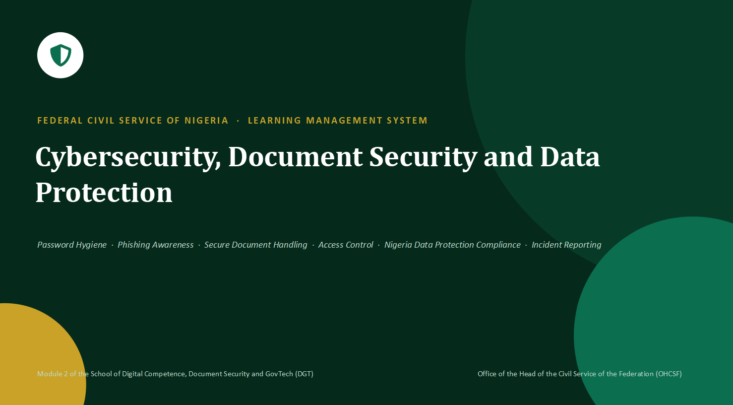 DGT 203 – Cybersecurity, Document Security and Data Protection