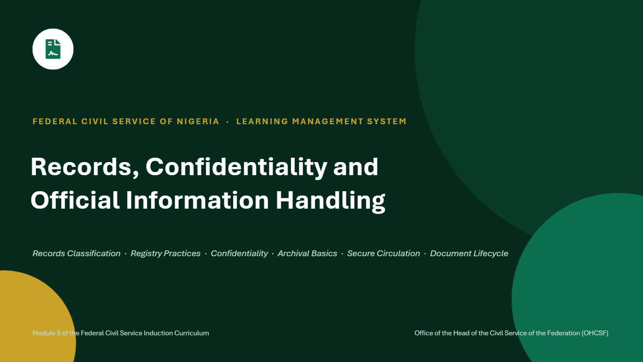 PSE 105 – Records, Confidentiality and Official Information Handling