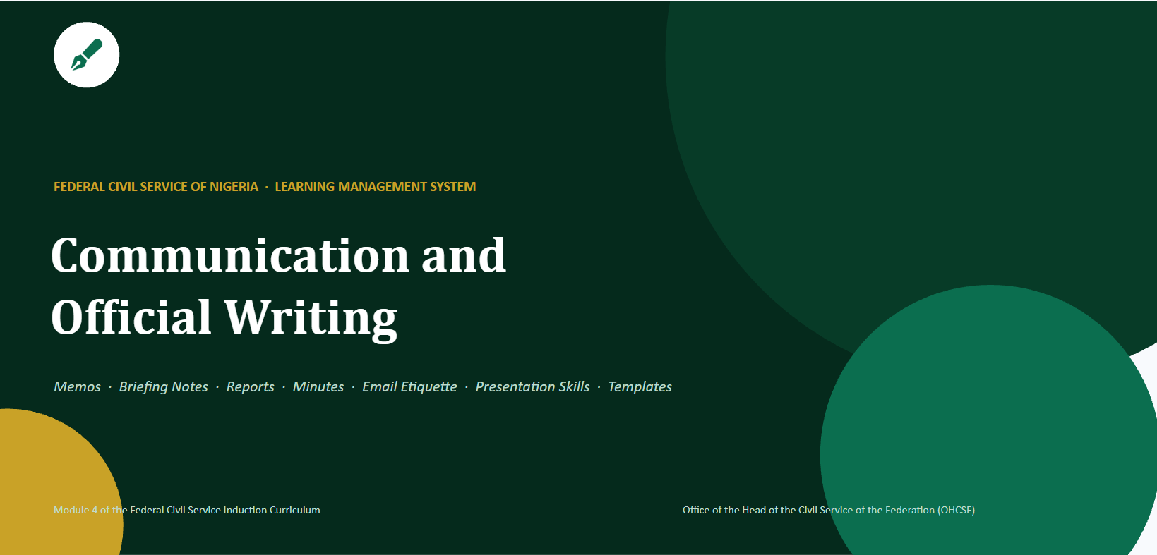 PSE 104 – Communication and Official Writing